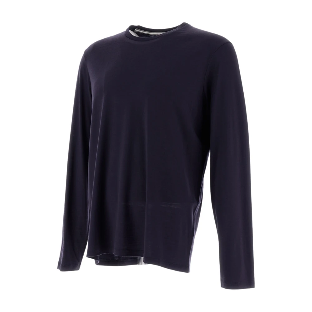Herno Wollen Gebreide Trui met Lange Mouwen Blue Heren