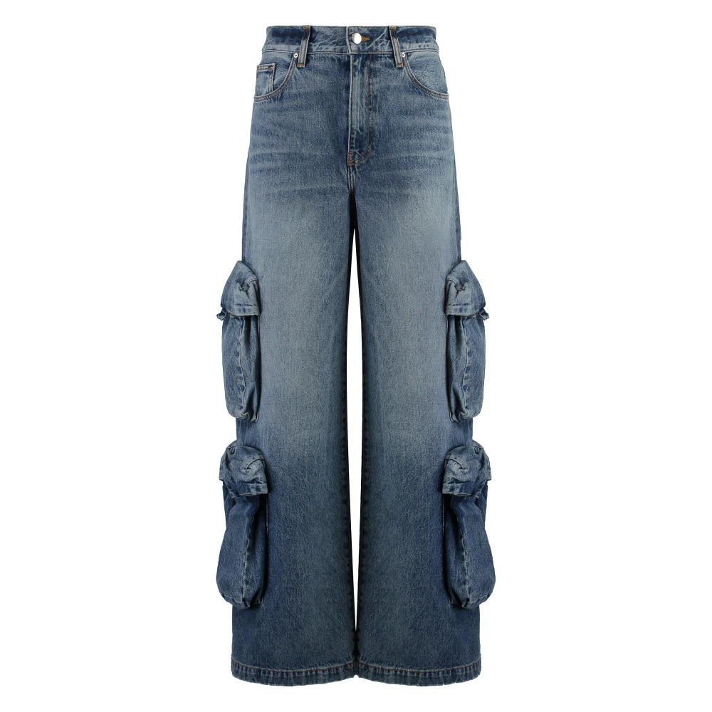 Amiri Cargo Baggy Jeans met Multi-Pockets Blue Dames