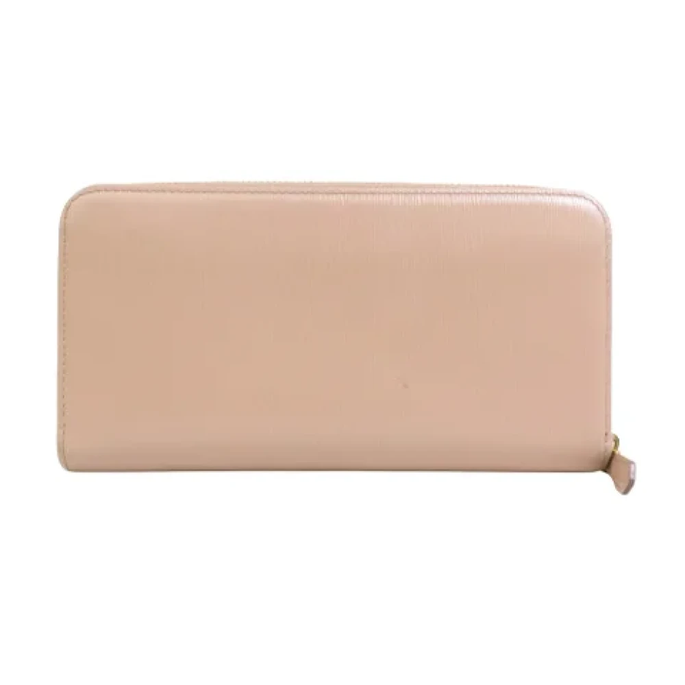 Prada Vintage Pre-owned Leather wallets Beige Dames
