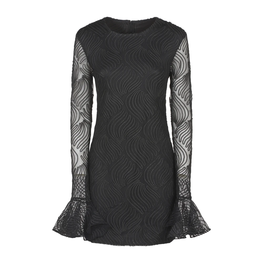 Rotate Birger Christensen Zwarte Flounce Mini Jurk Black Dames