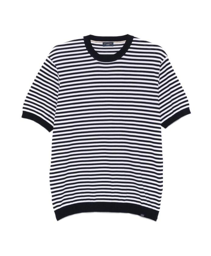 pull-bleu-col-rond-manches-courtes