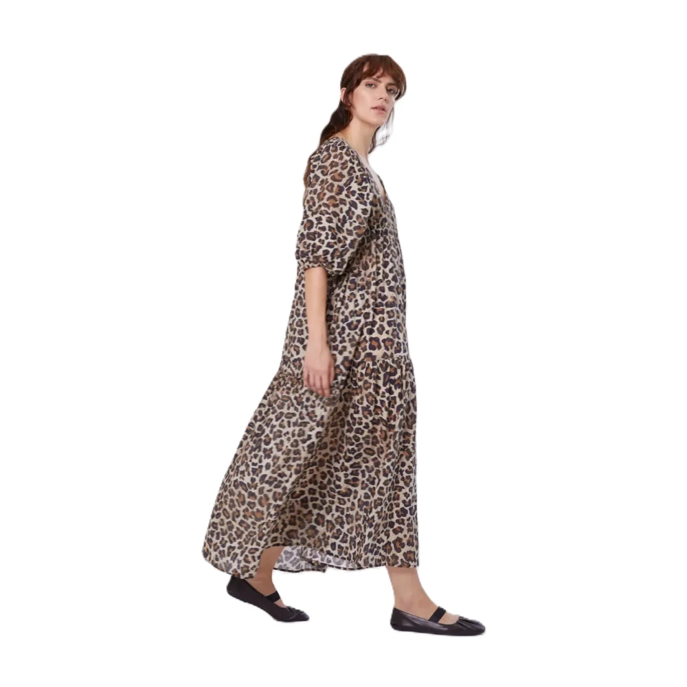 SoSUE Luipaardprint Maxi Jurk Multicolor Dames