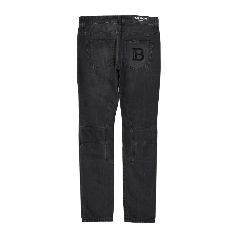 Balmain Zwarte Slim Fit Denim Jeans voor Heren Black Heren