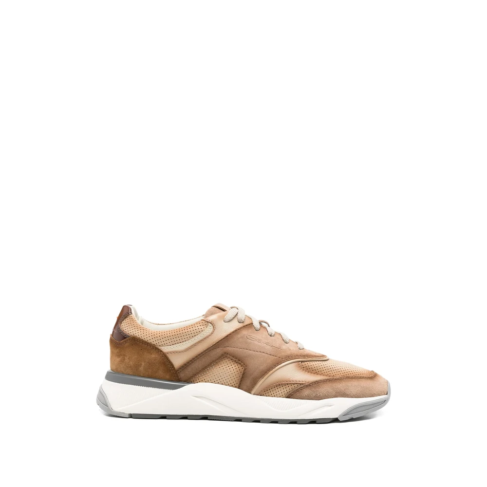 Santoni Innova Perforated Sneakers Heren Schoenen Bruin