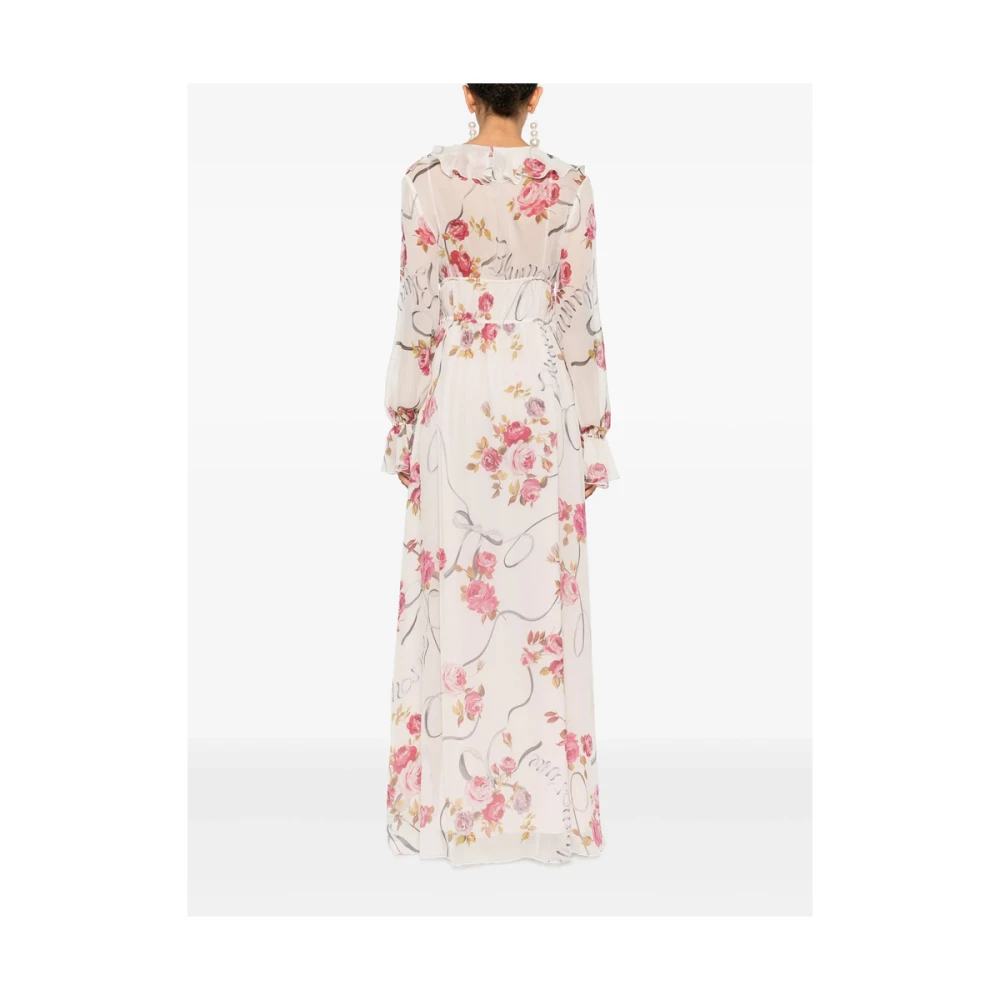 Blumarine Beige Jurk met Ruches Multicolor Dames