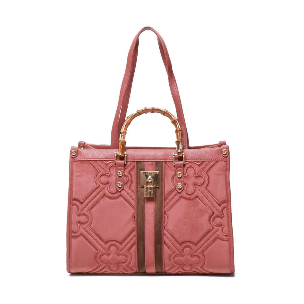 V73 Roze Handtas met Hangslot en Rits Pink Dames