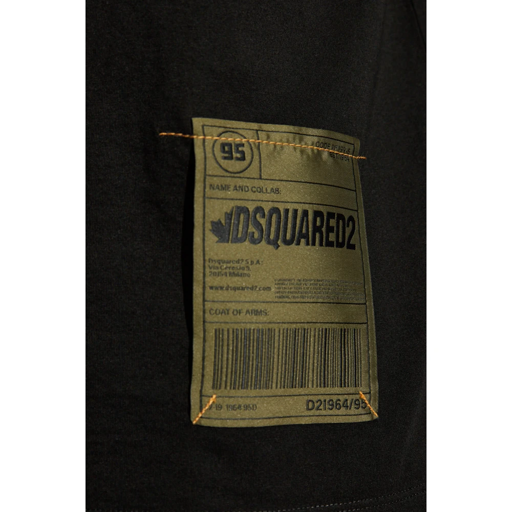 Dsquared2 T-shirt met logopatch Black Heren