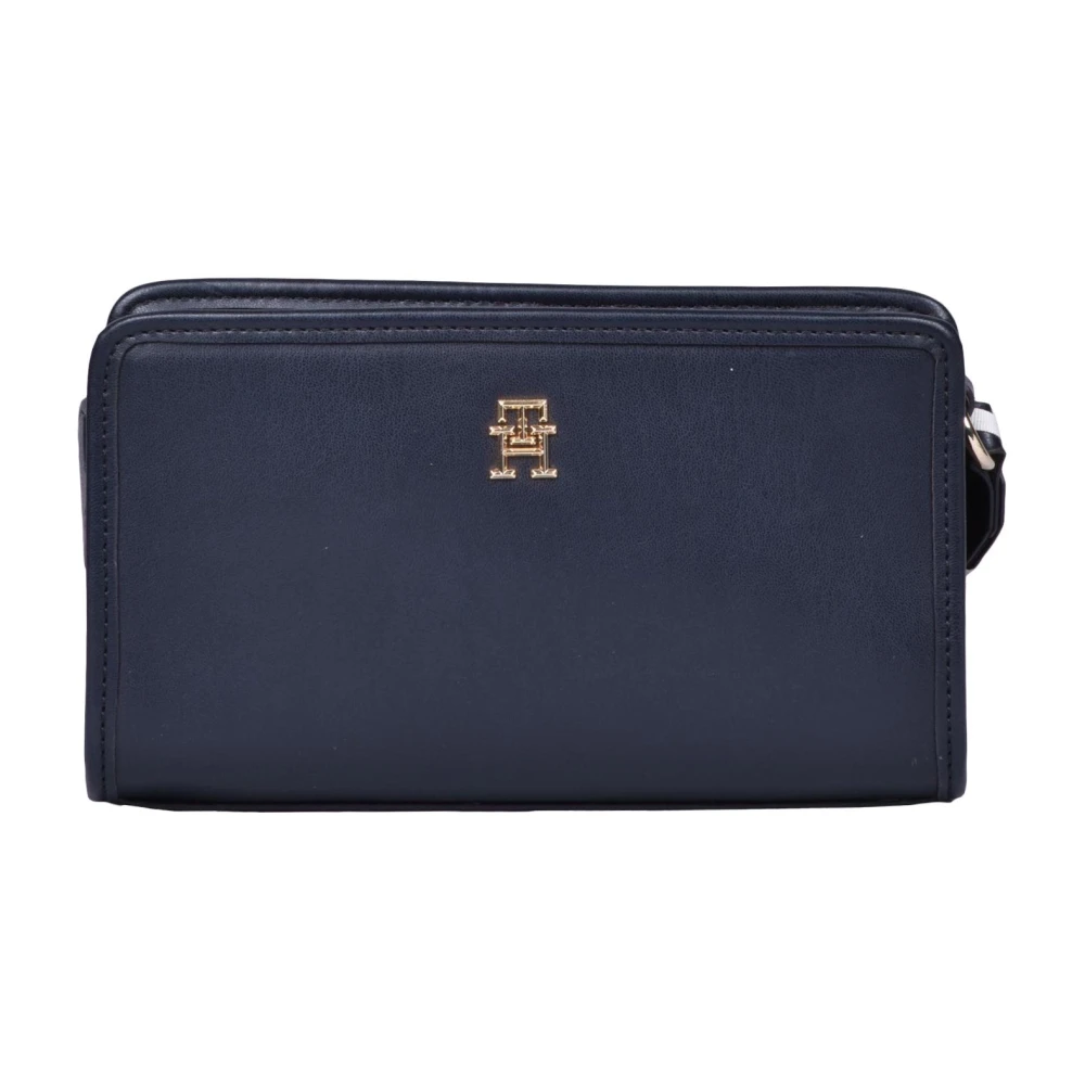 Tommy Hilfiger Stijlvolle Monotype Crossover Tas met Rits Blue Dames