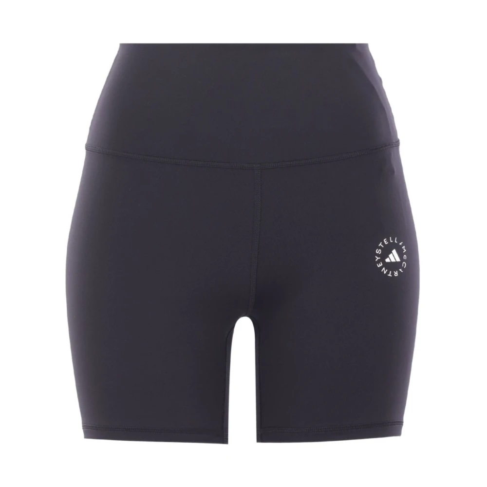 Adidas By Stella Mccartney Women's Black Training Shorts, M, High Waist Logo Shorts