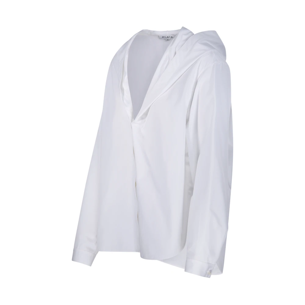 Alaïa Wit Hoodie Shirt White Dames