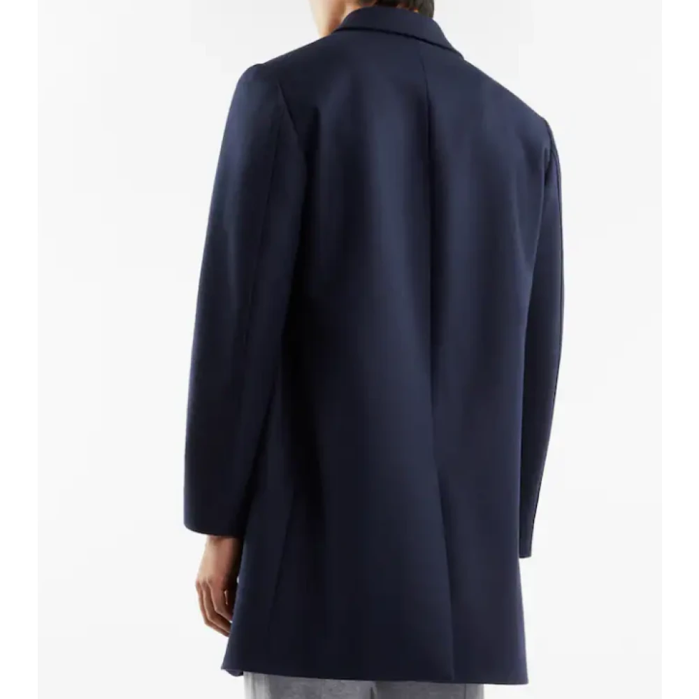 Fay Blauwe Loden Jas met Haak Blue Heren