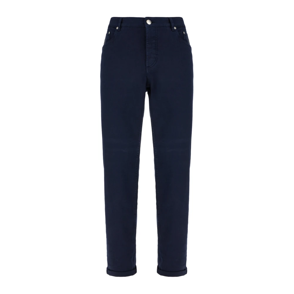 Brunello Cucinelli Men's Blue Comfort Denim Trousers