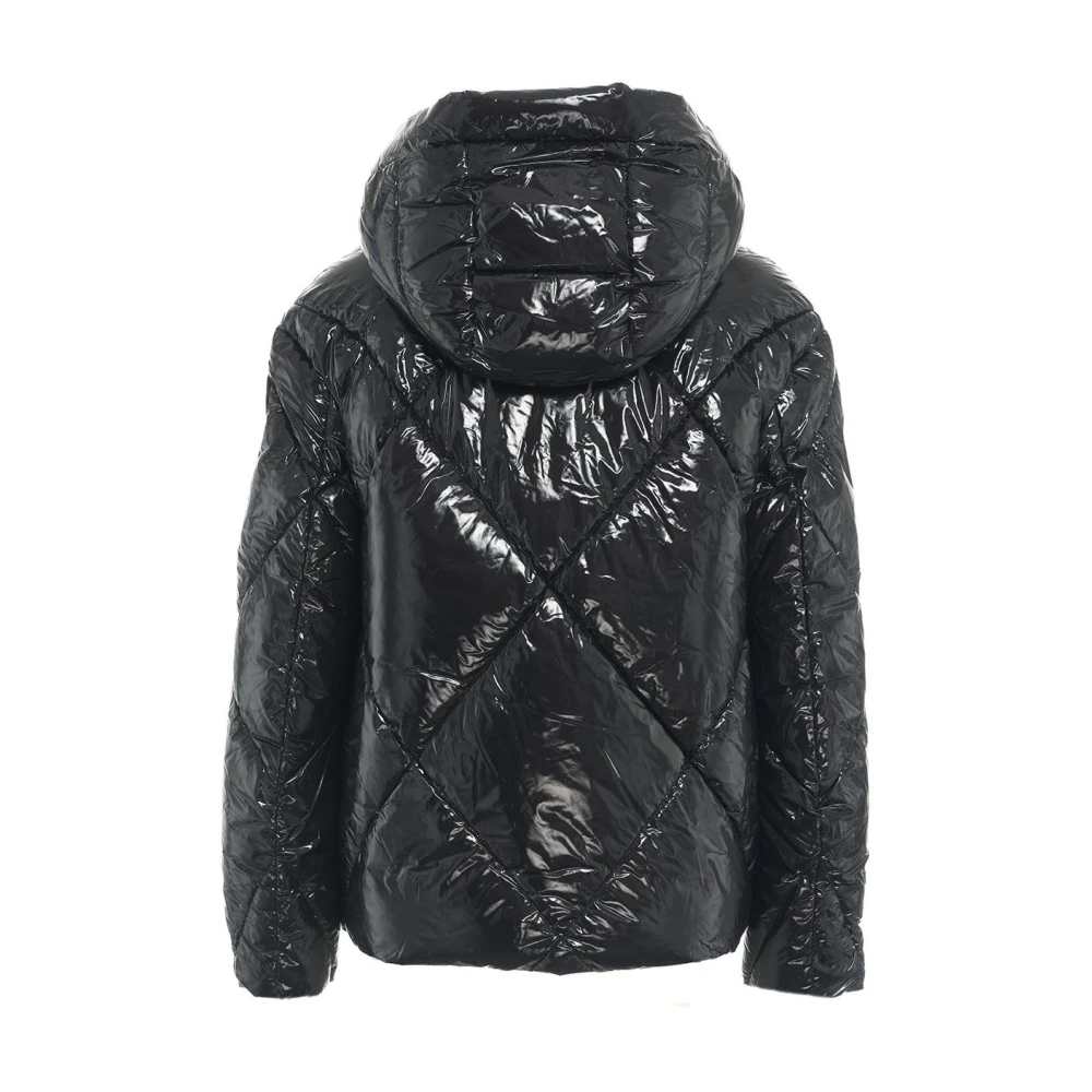 Blauer Zwarte Jassen Aw24 Modelhoogte 178cm Black Dames