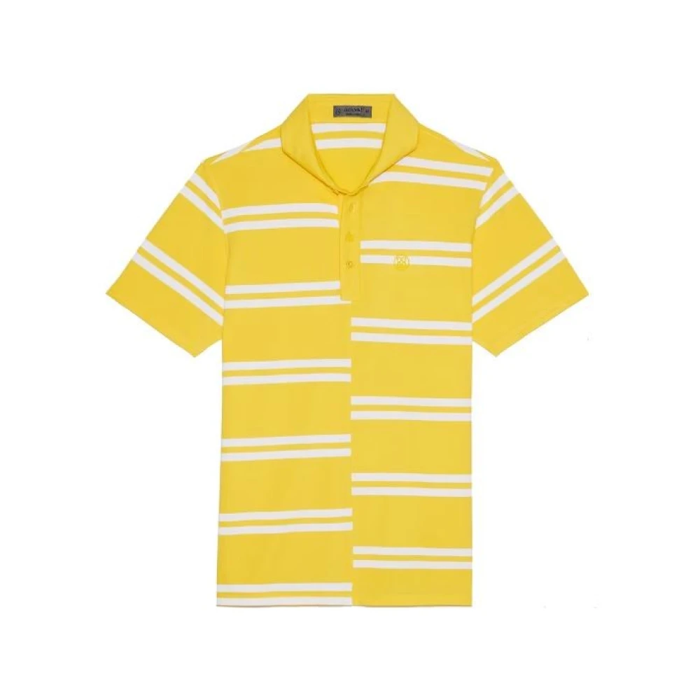 G Fore Offset Stripe Polo Cyber Kleur Yellow Heren