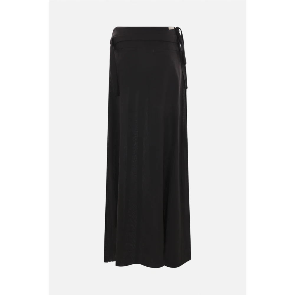 Ann Demeulemeester Zwarte Omslagrok met Geplooid Paneel Black Dames
