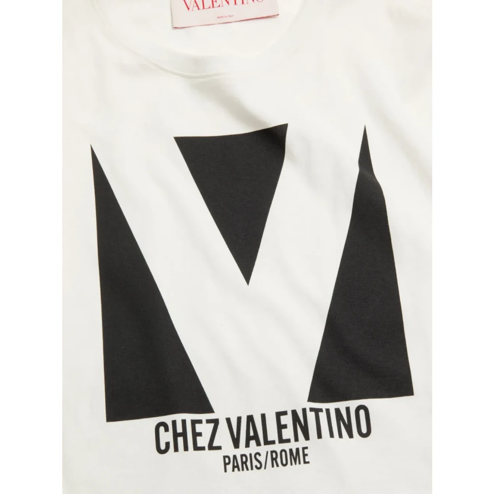 Valentino Gedrukt Ronde Hals T-shirt White Heren