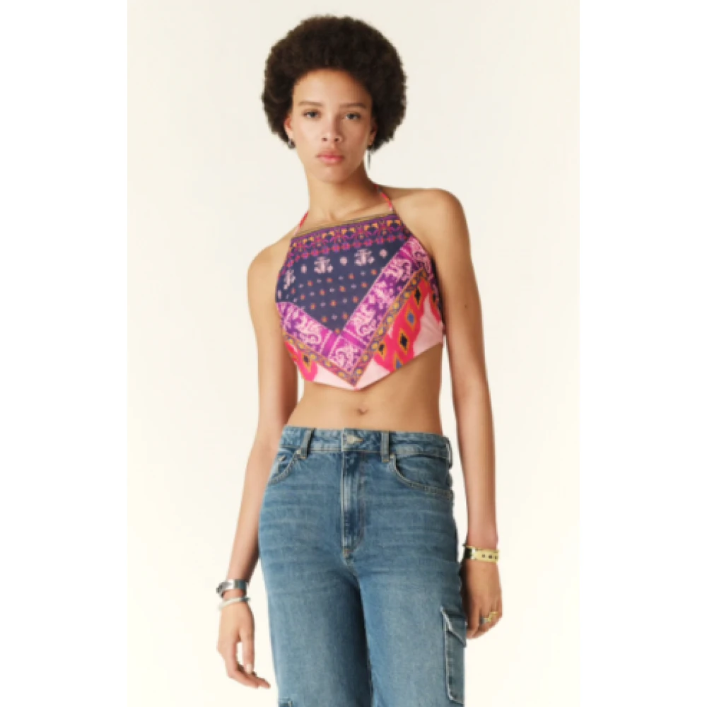 BA&SH Top met etnische print en sjaal-effect Multicolor Dames