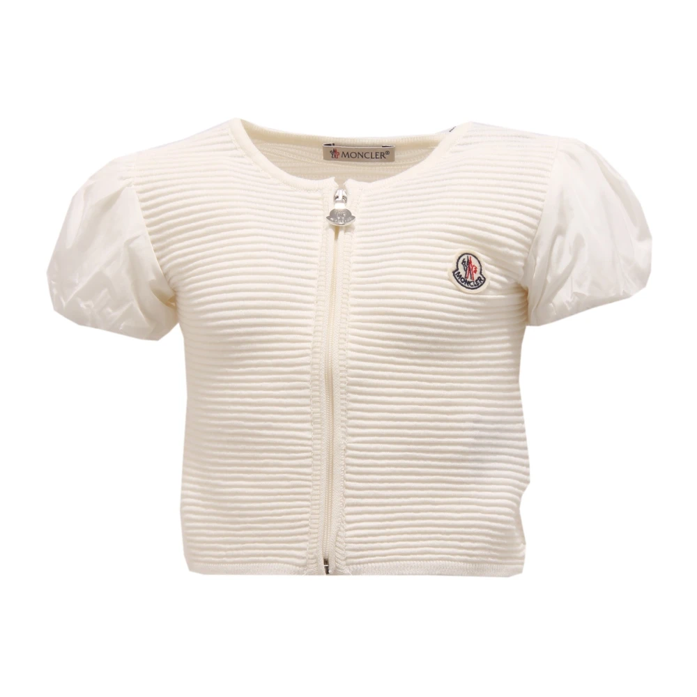 Moncler Girls White Kids Cardigans, 4 Y, 3341S Maglia Cardigan
