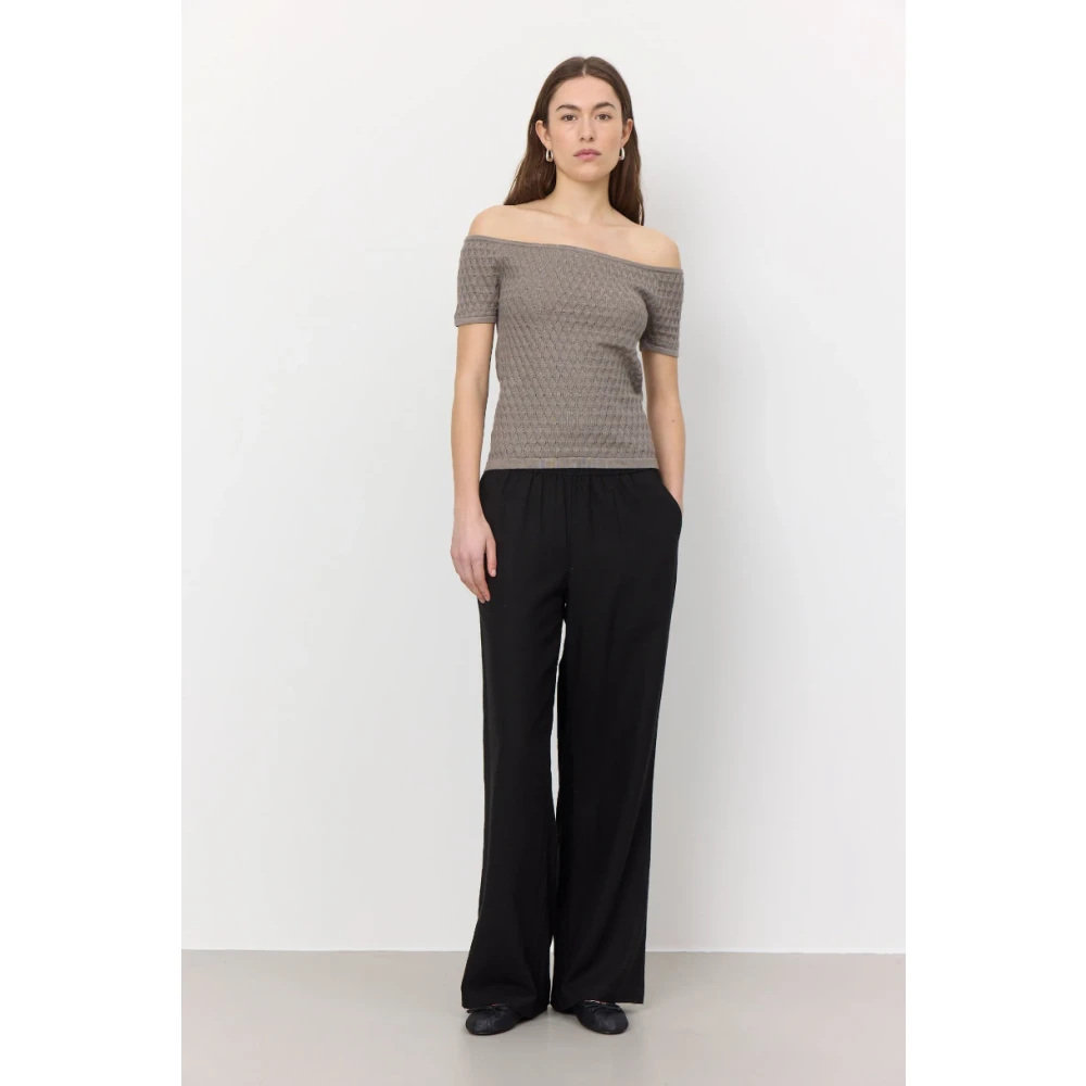 Levete Room Linnen Loszittende Broek Black Dames