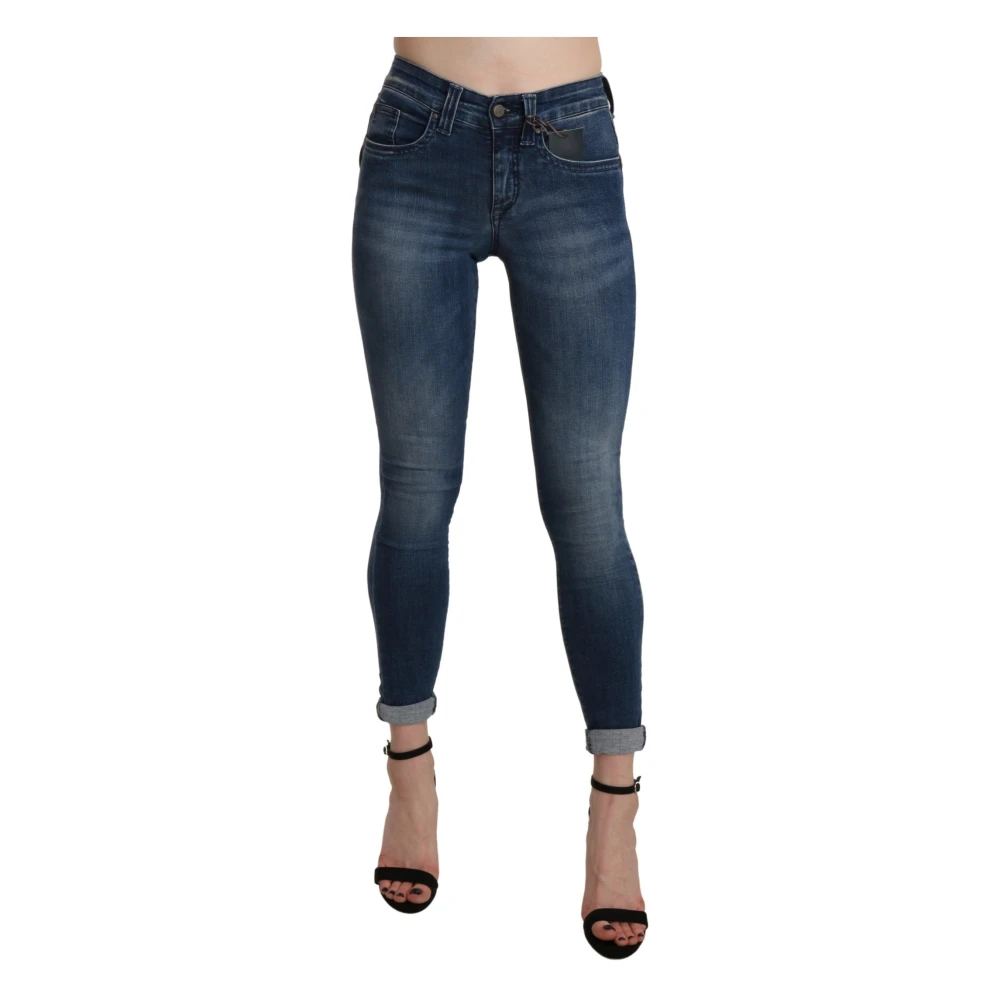 Ermanno Scervino Womens Skinny Jeans - Blue - Size 10 - Mid Rise - Cuffed Hem - Image 2