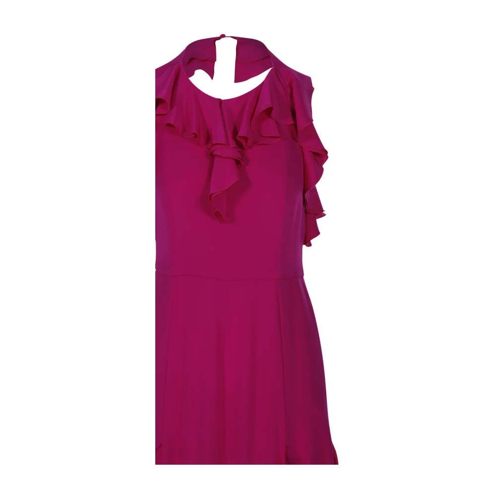 Crida Milano Orchidea Lange Jurk Elegant Bloemendesign Purple Dames