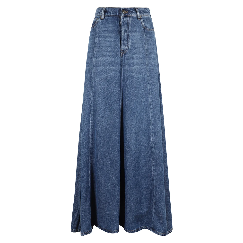 Semicouture Elegante Bloemenjurk Blue Dames