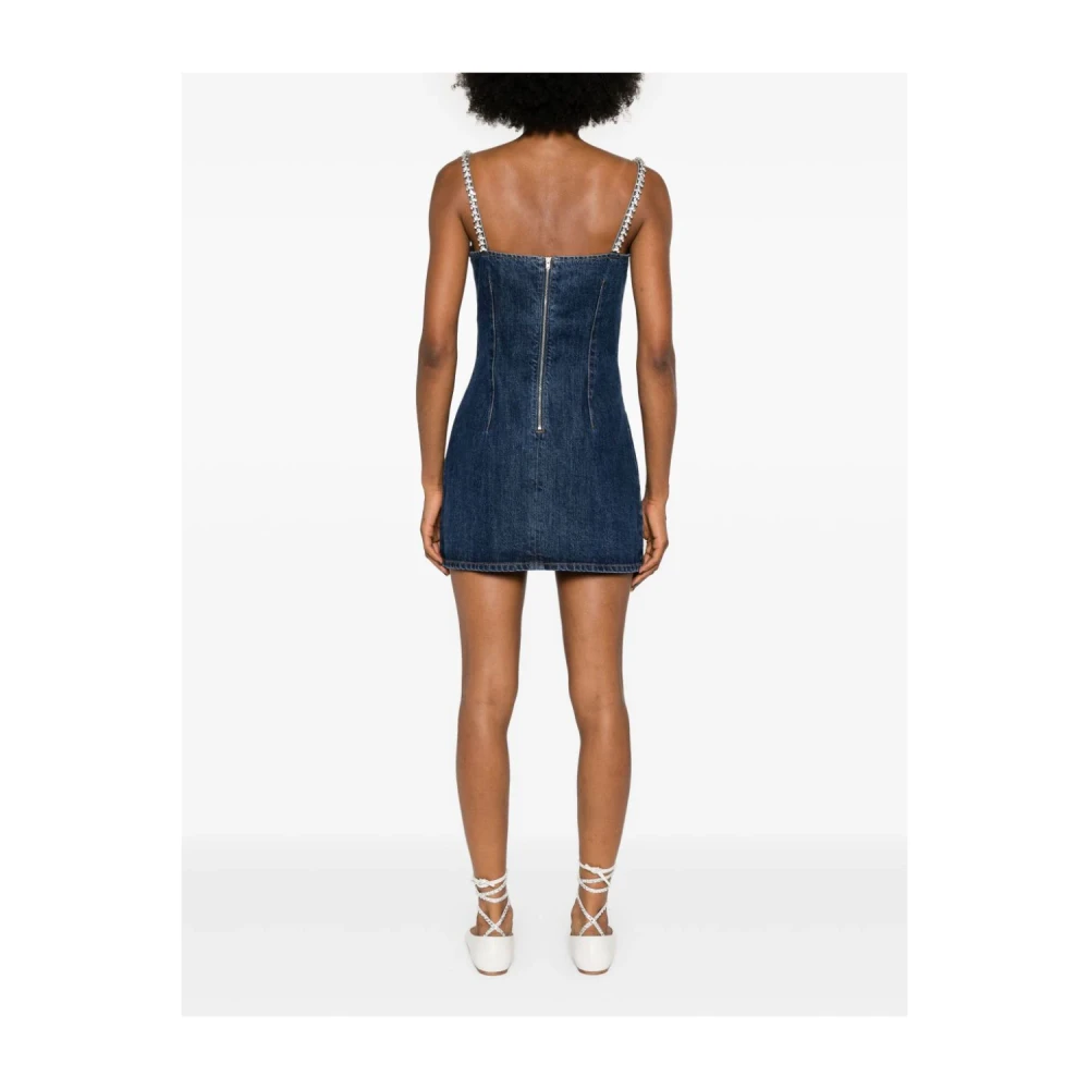 Self Portrait Blauwe Mini Jurk met Diamanté Trims Blue Dames
