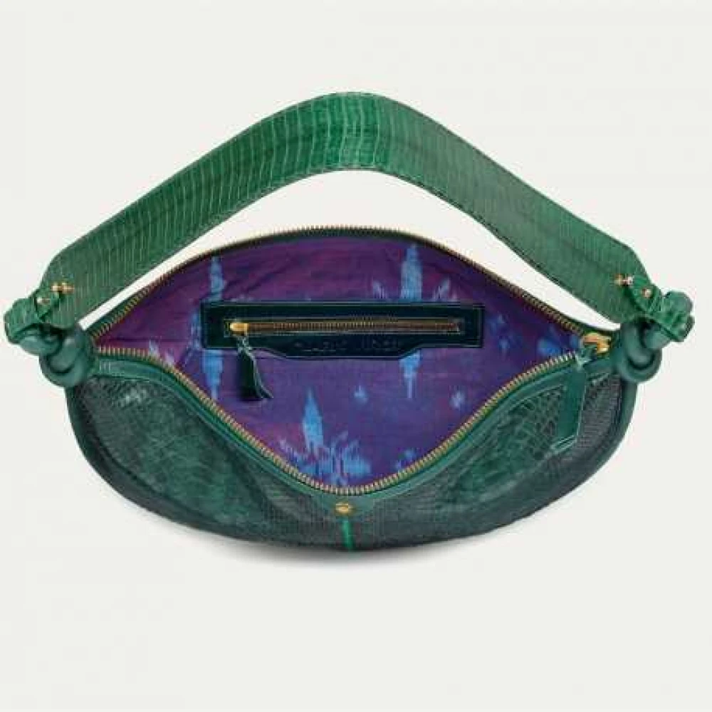Claris Virot Python Bosgroene Halvemaan Tas Green Dames
