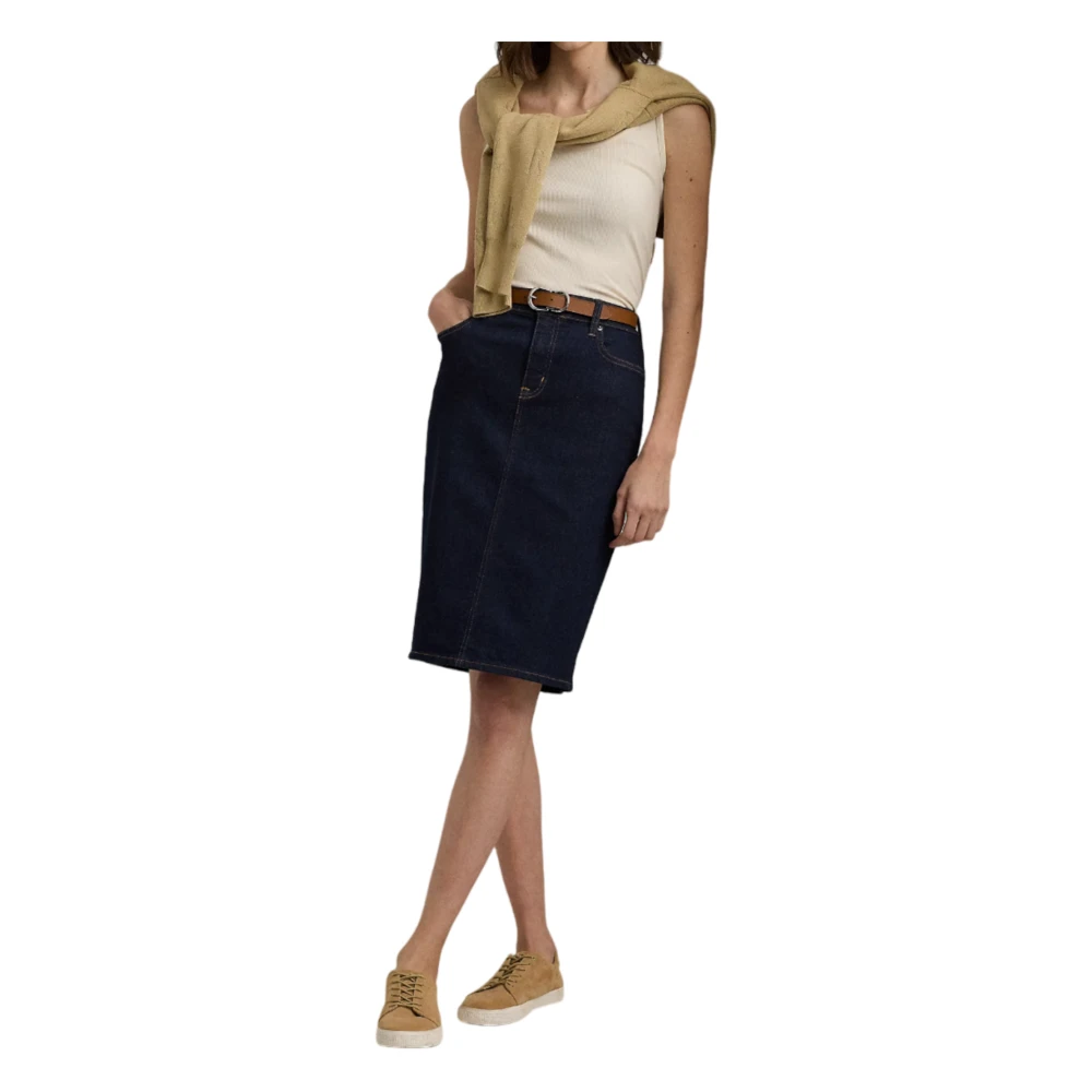 Ralph Lauren Denim Rok Blue Dames