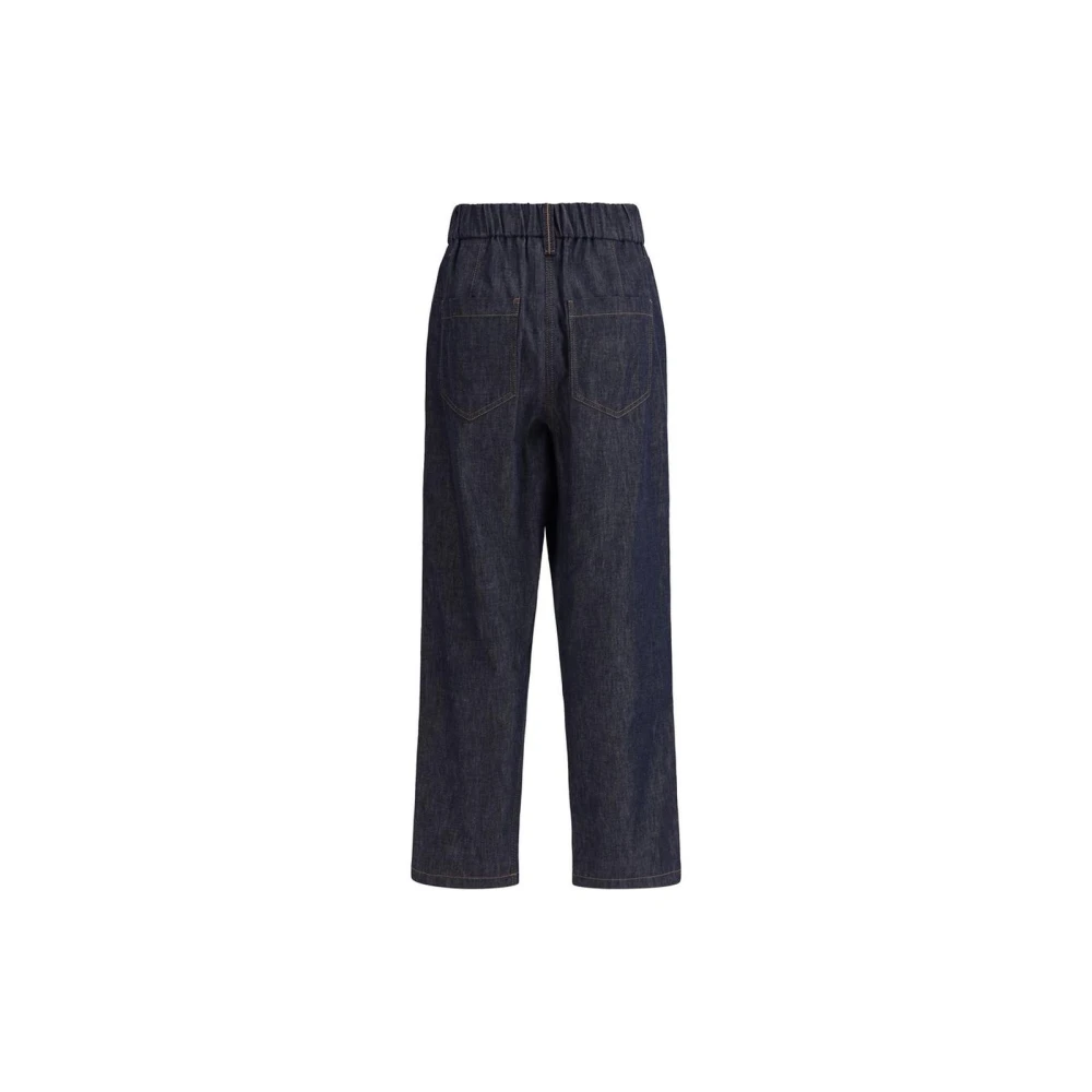 BRUNELLO CUCINELLI Comfortabele Straight Leg Jeans met Riem Blue Dames