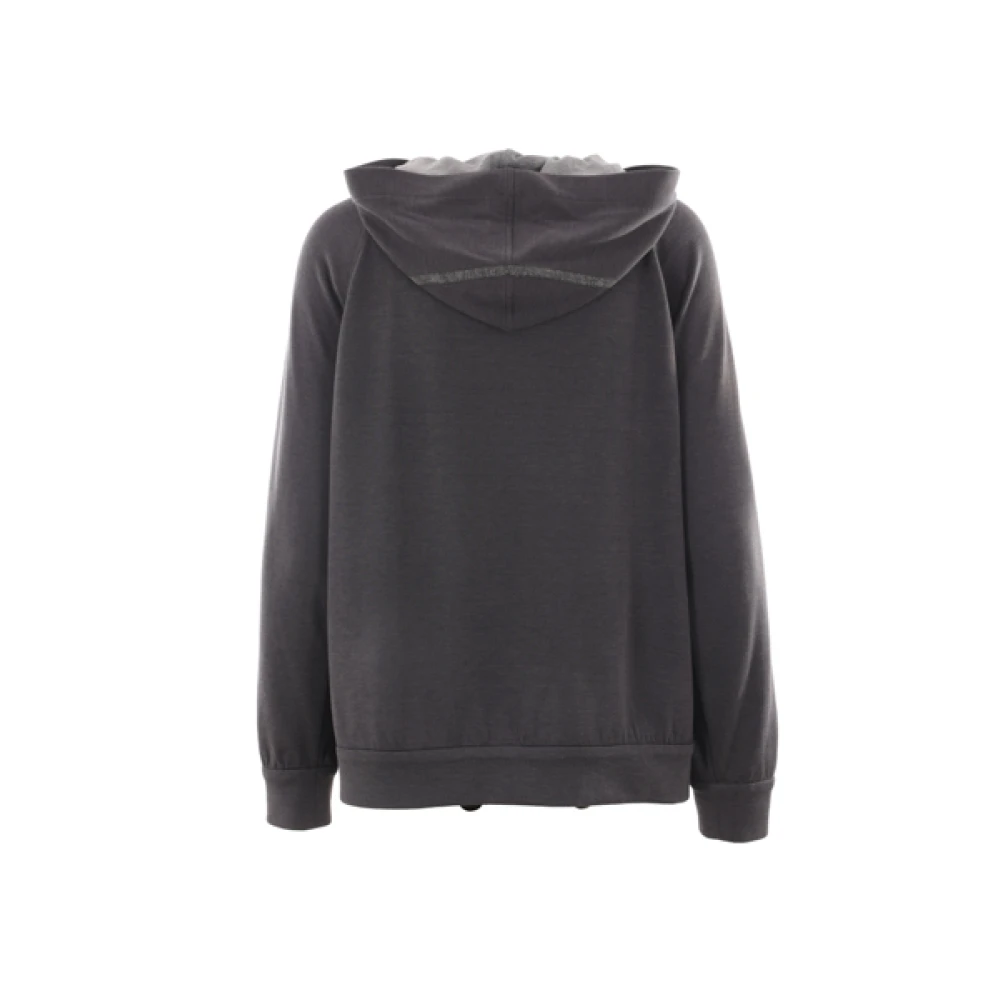 BRUNELLO CUCINELLI Donkergrijze Hoodie Gray Dames