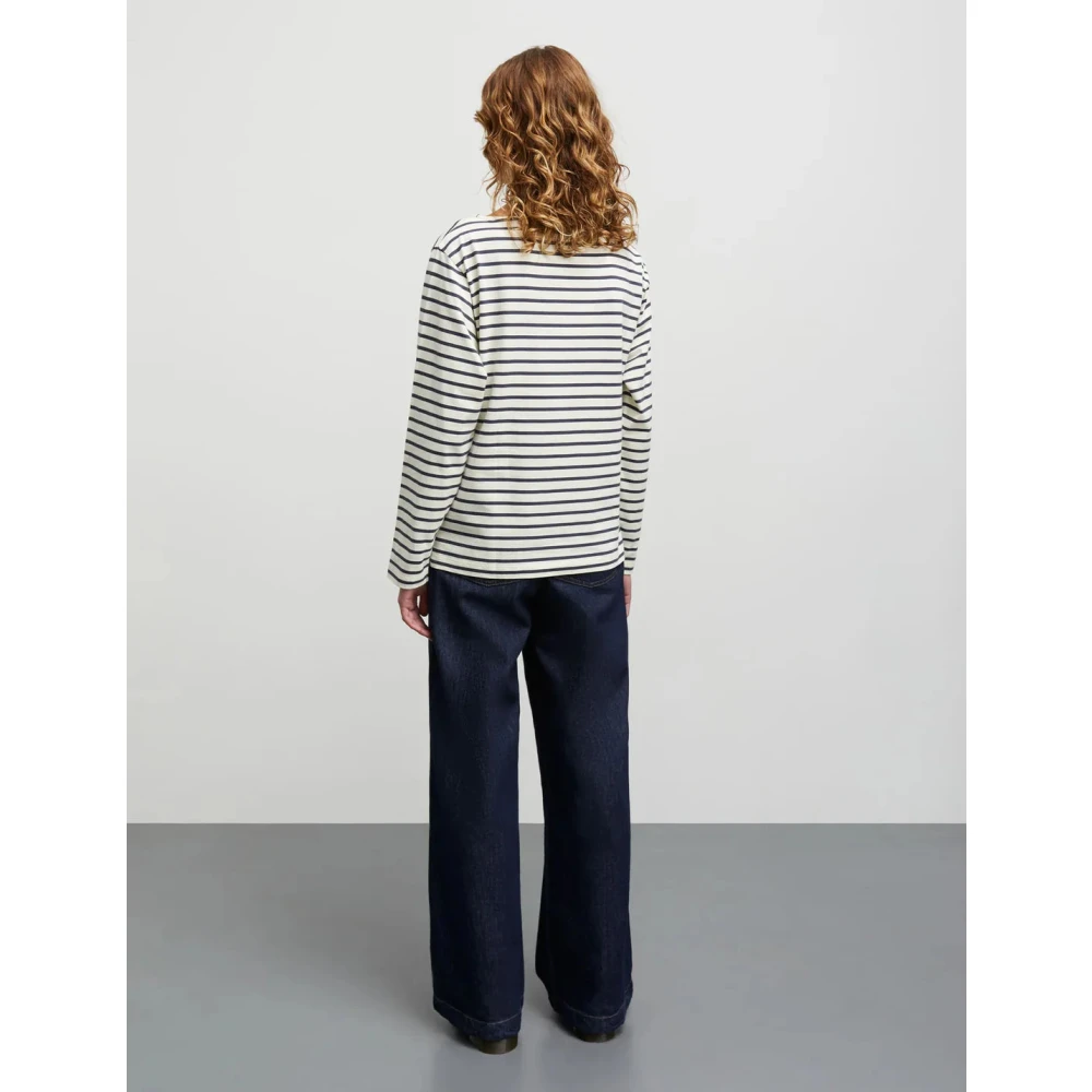 Mads Nørgaard Gestreepte Boothals Lange Mouw Tee Multicolor Dames