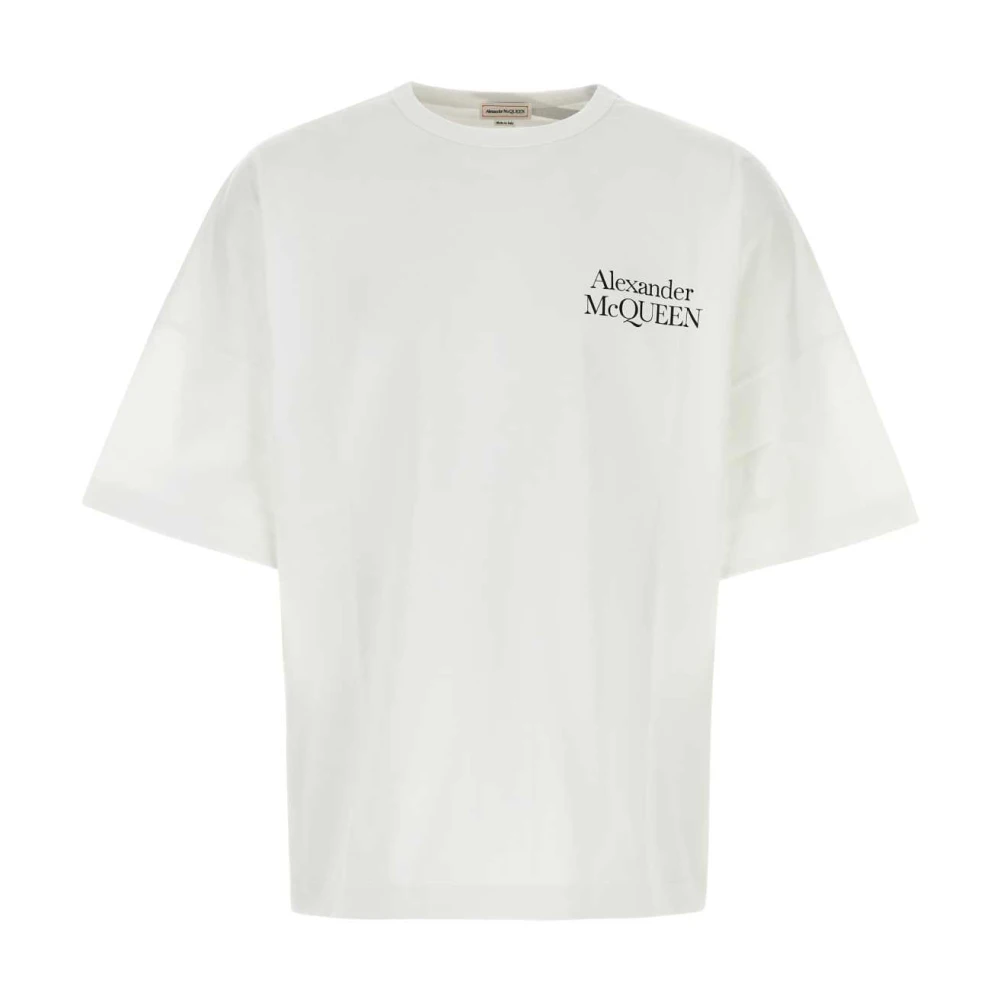 Alexander McQueen Oversize Vit Bomull T-Shirt White, Herr