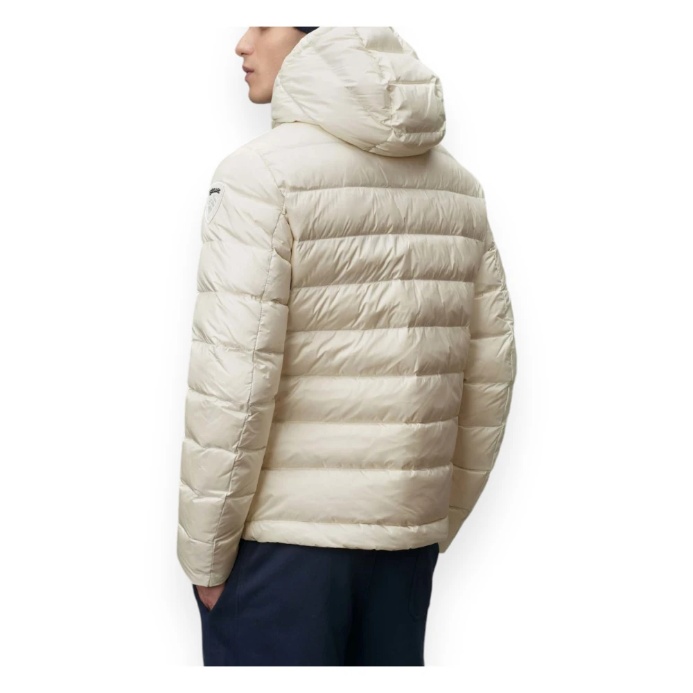 Blauer Gewatteerde jas met capuchon Beige Heren