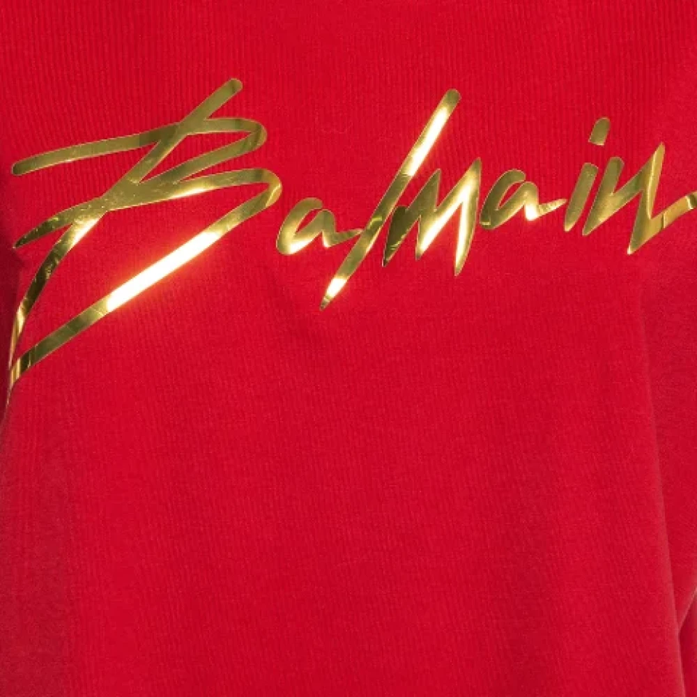 Balmain Pre-owned Cotton tops Red Dames