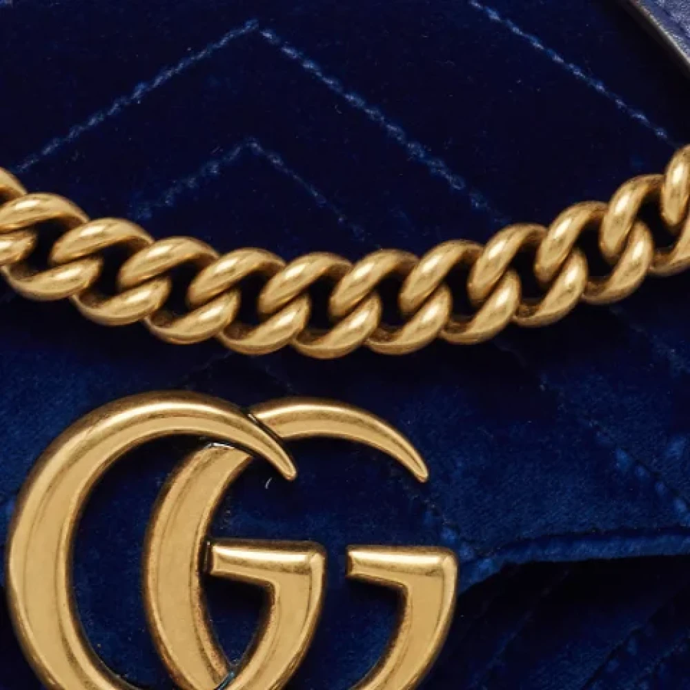 Gucci Vintage Pre-owned Velvet gucci-bags Blue Dames