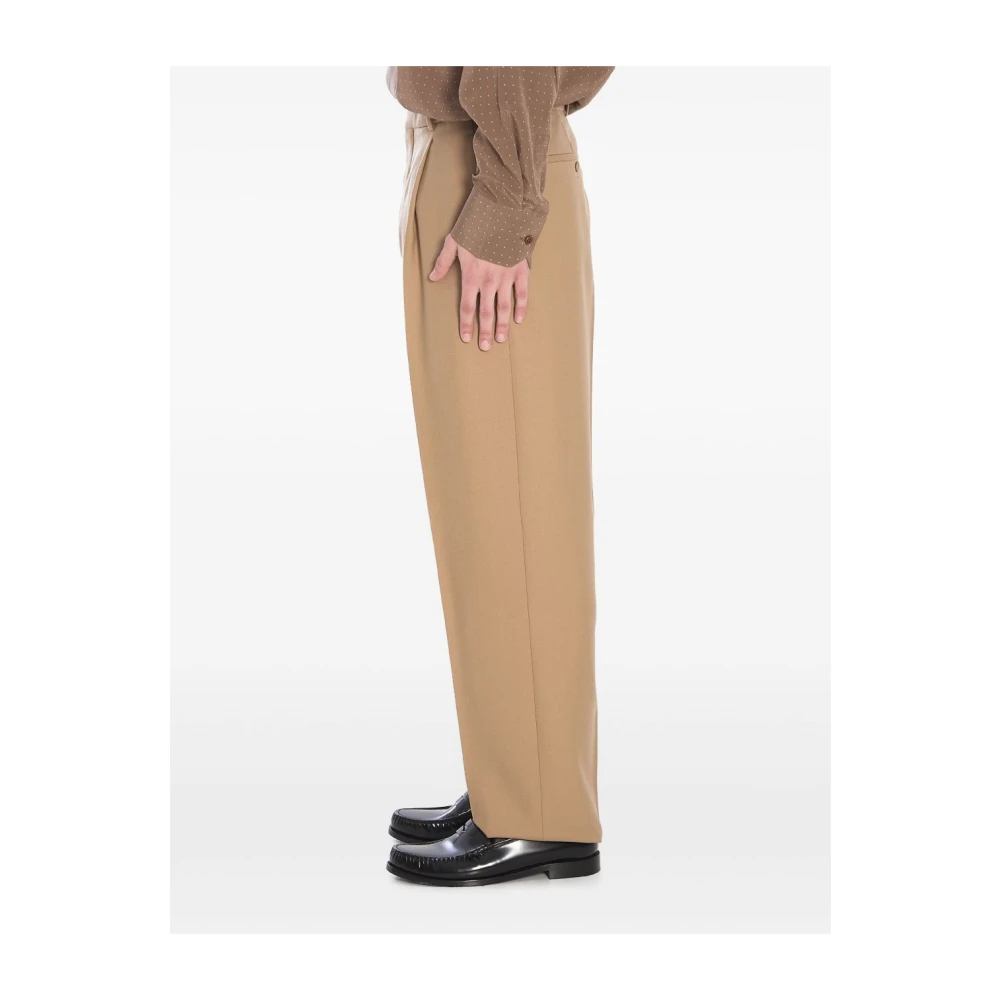 Saint Laurent High-waisted broek van wolgabardine Beige Heren
