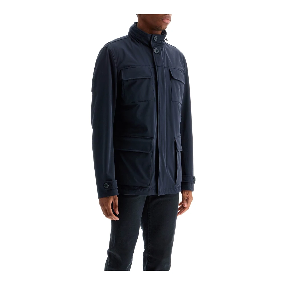 Herno Urban City Life Jacket met Hoge Kraag Blue Heren
