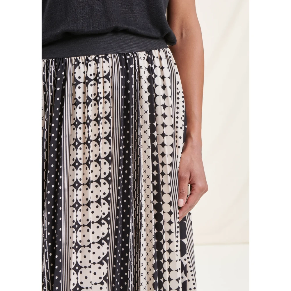 La Fée Maraboutée Blauw en wit bedrukte midi-rok Multicolor Dames