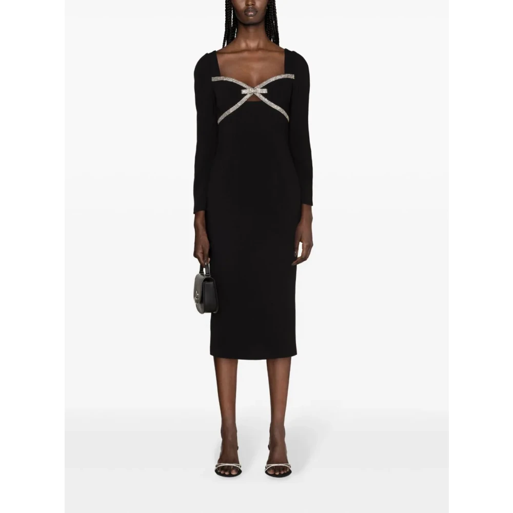 Self Portrait Zwarte Kristallen Jurk Black Dames