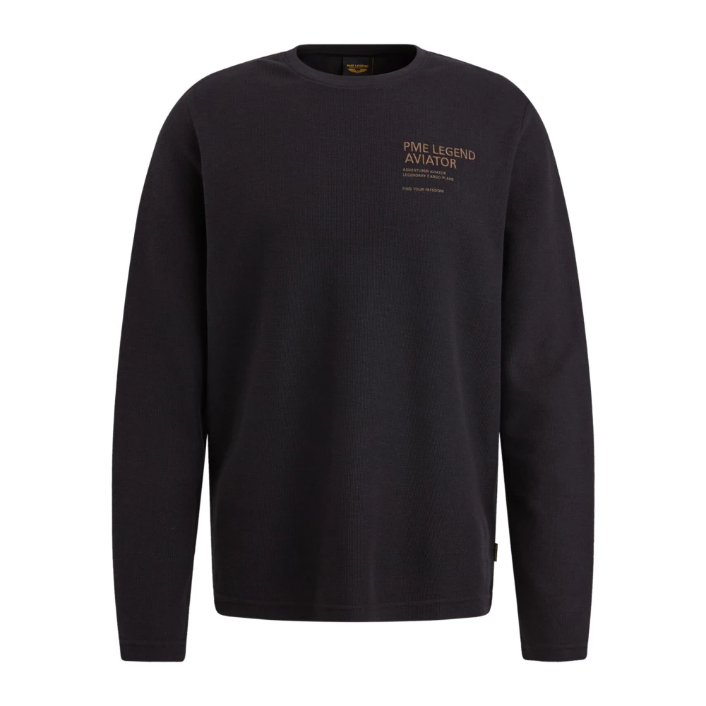PME Legend Cargo Look Longsleeve T-shirt Gray Heren