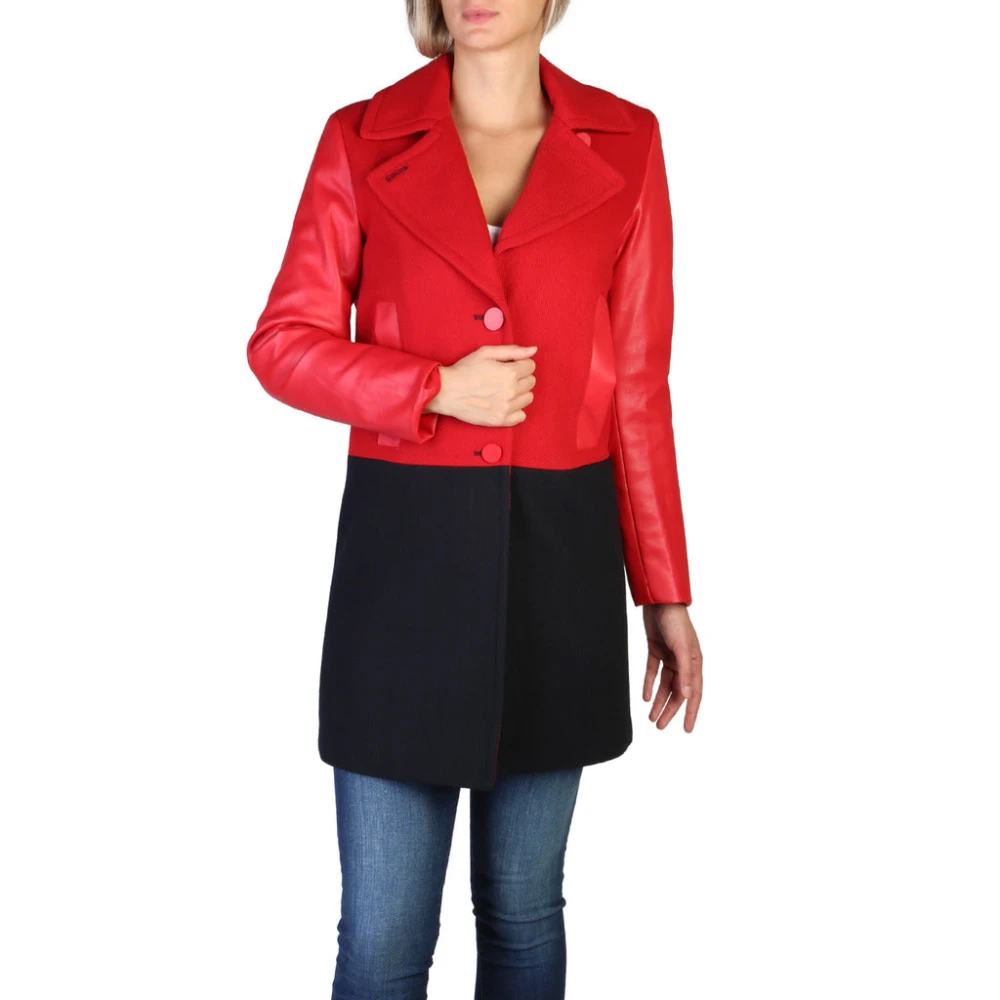 Armani Exchange Women's Red Single-Breasted Coat
