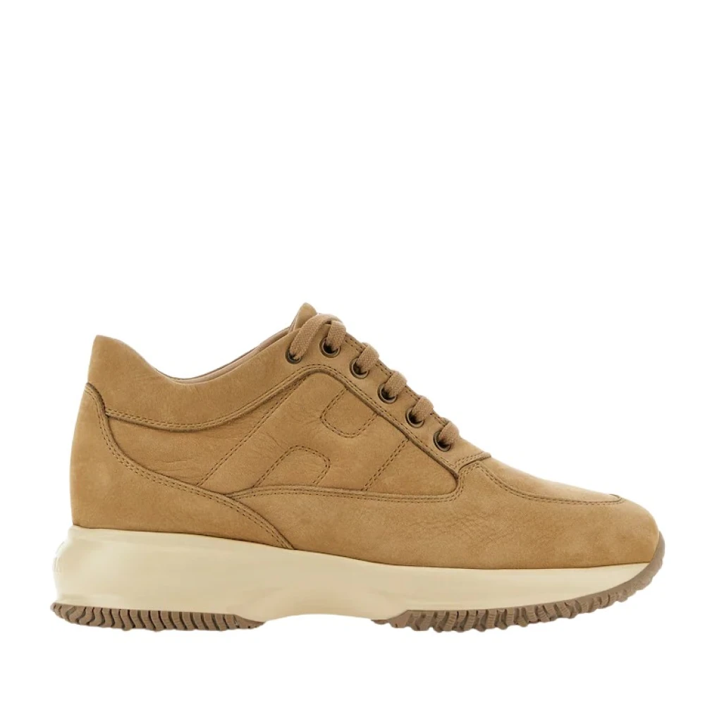 Hogan Women's Brown Sneakers, 7 Uk, Vintage Nubuck Trainers White