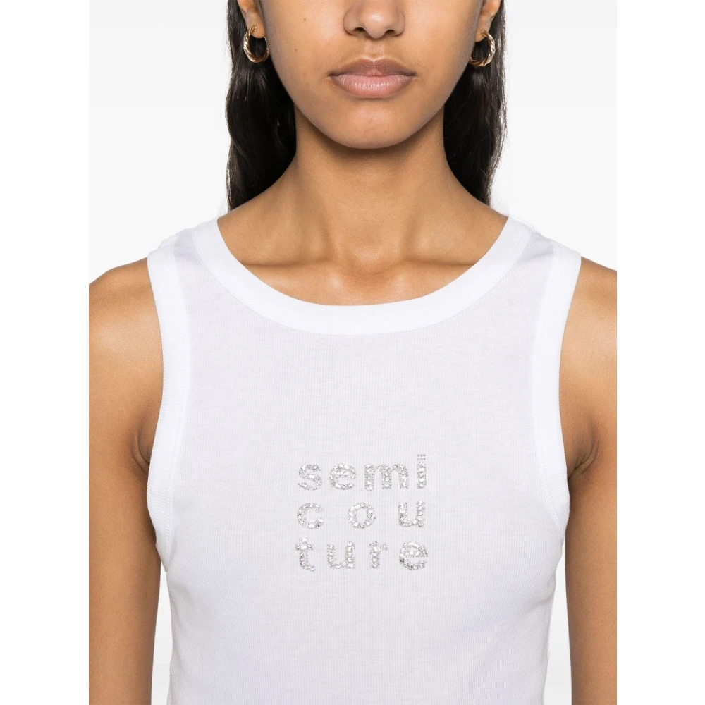 Semicouture Wit T-shirt en Polo White Dames
