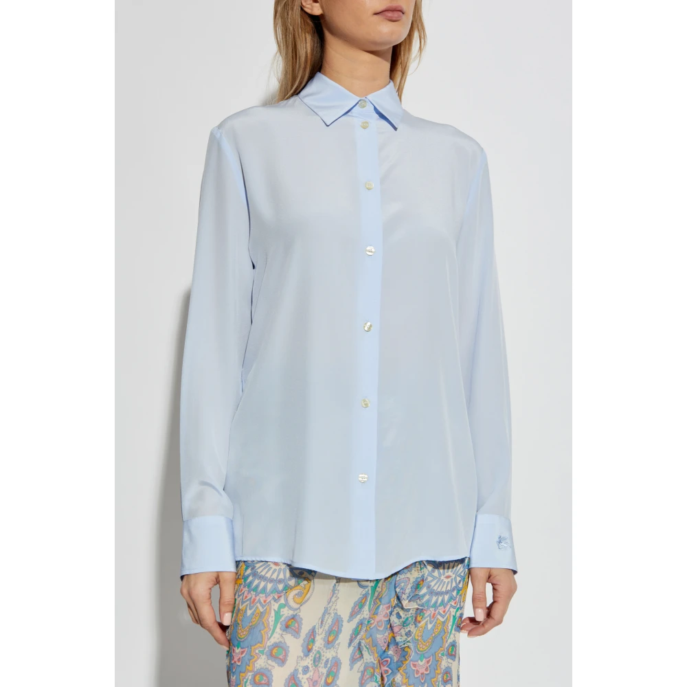 ETRO Zijden overhemd Blue Dames