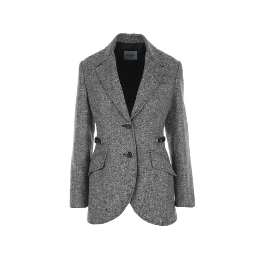 Durazzi Milano Grijze Wollen Blend Klassieke Jas Gray Dames