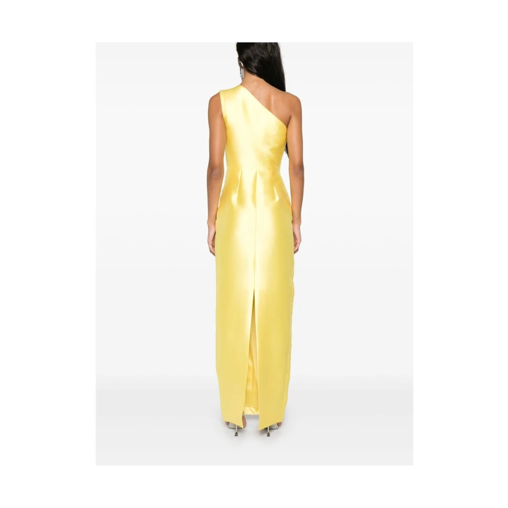 Solace London Gele One-Shoulder Maxi Jurk Yellow Dames