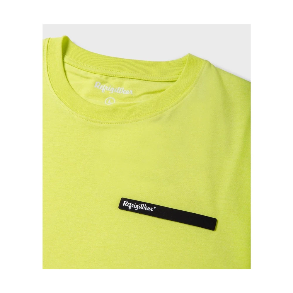 RefrigiWear Katoenen T-shirt met reliëflogo Yellow Heren