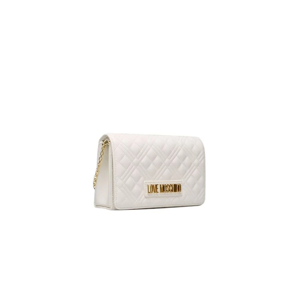 Love Moschino Schoudertas met logo kettingsluiting White Dames