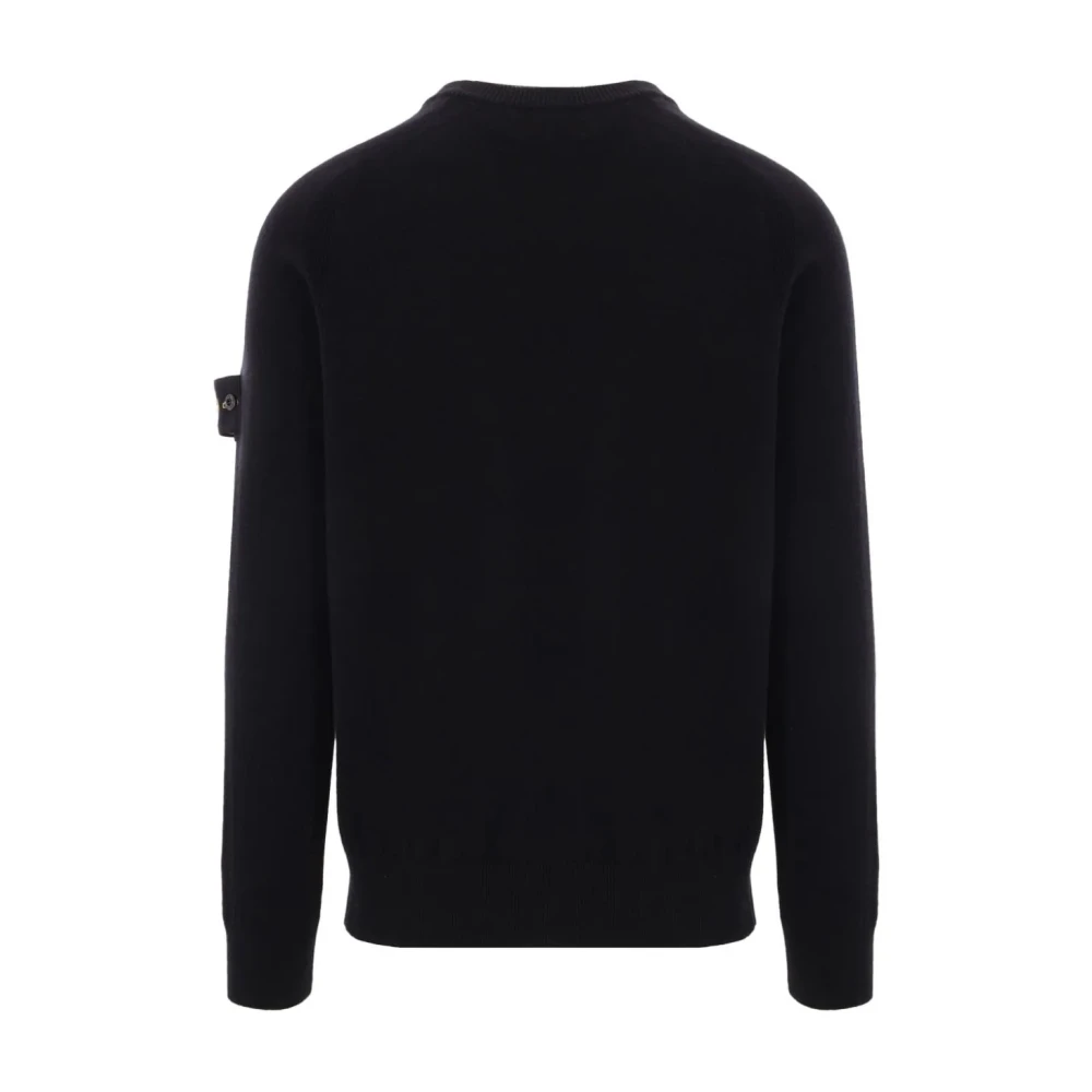 Stone Island Zwarte Lichtgewicht Crewneck Sweater Black Heren
